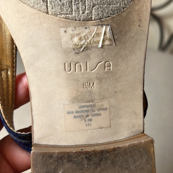 UNISA jeweled blue flat flip flops sandals size 8.5M - Picture 4 of 8